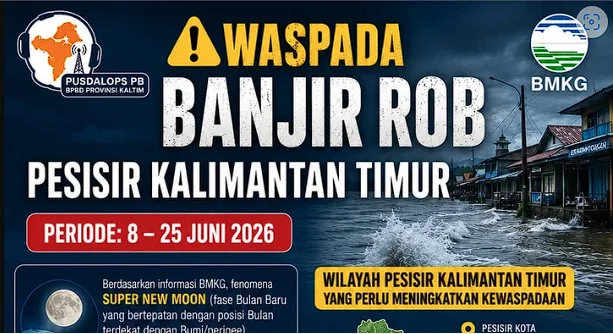 WASPADA BANJIR ROB PESISIR KALIMANTAN TIMUR !!!